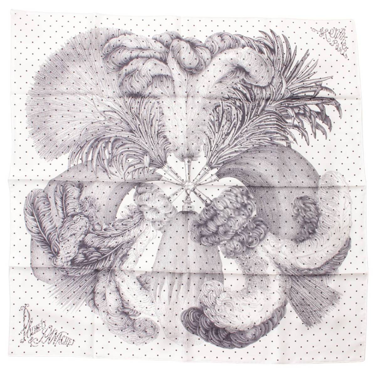 あ*き様 HERMÈS PLUMES シルクスカーフ 90cm Hermès Plumes en Fête 90