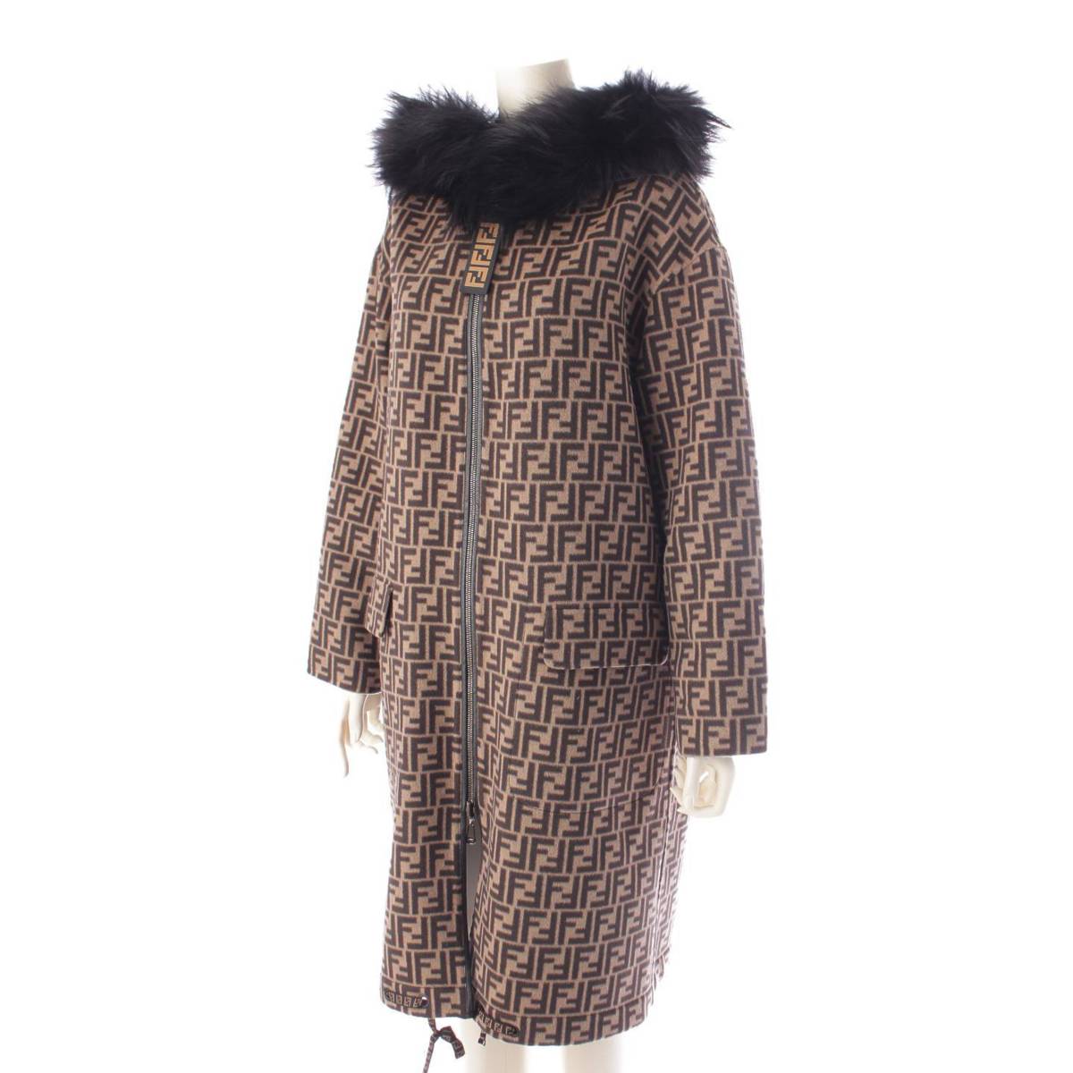 楽天市場】【フェンディ】Fendi フォックスファー ズッカ柄 シルク混