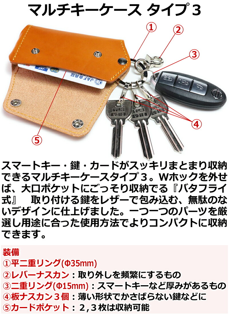 楽天市場】マルチキーケース タイプ3 14色 コンパクト スマートキー