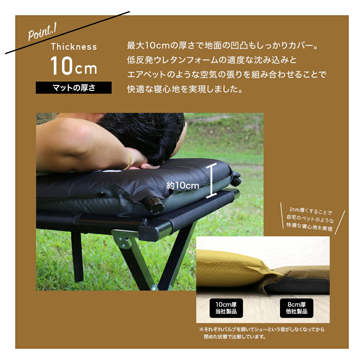 楽天市場】インフレータブルマット 10cm 車中泊 連結可 キャンプマット