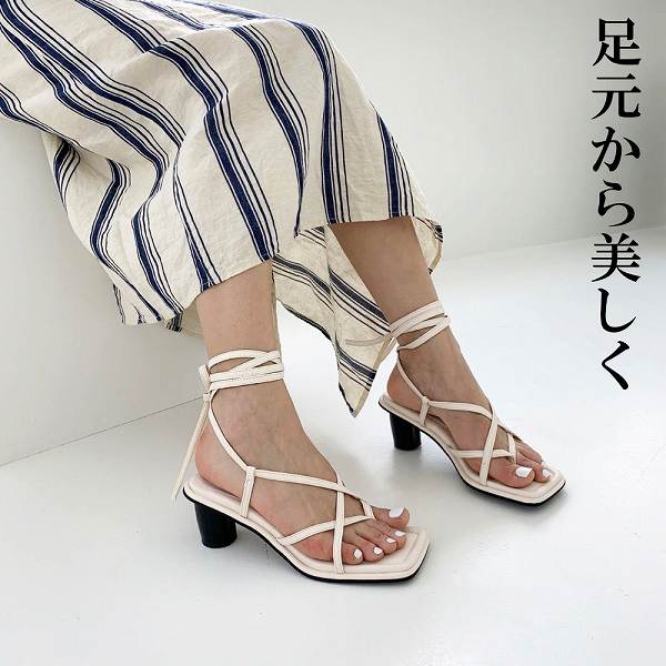 楽天市場】サンダル レディース ハイヒール 6cm 太ヒール チャンキー