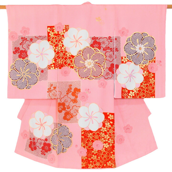 楽天市場】【レンタル】お宮参り 産着 赤ちゃん 女の子 着物 桃 赤