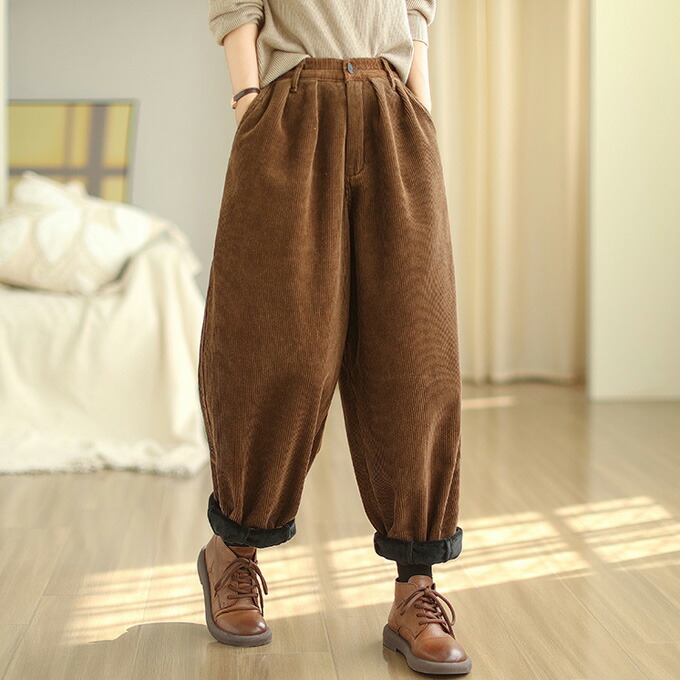 楽天市場】裏起毛パンツ レディース テーパードパンツ サルエルパンツ