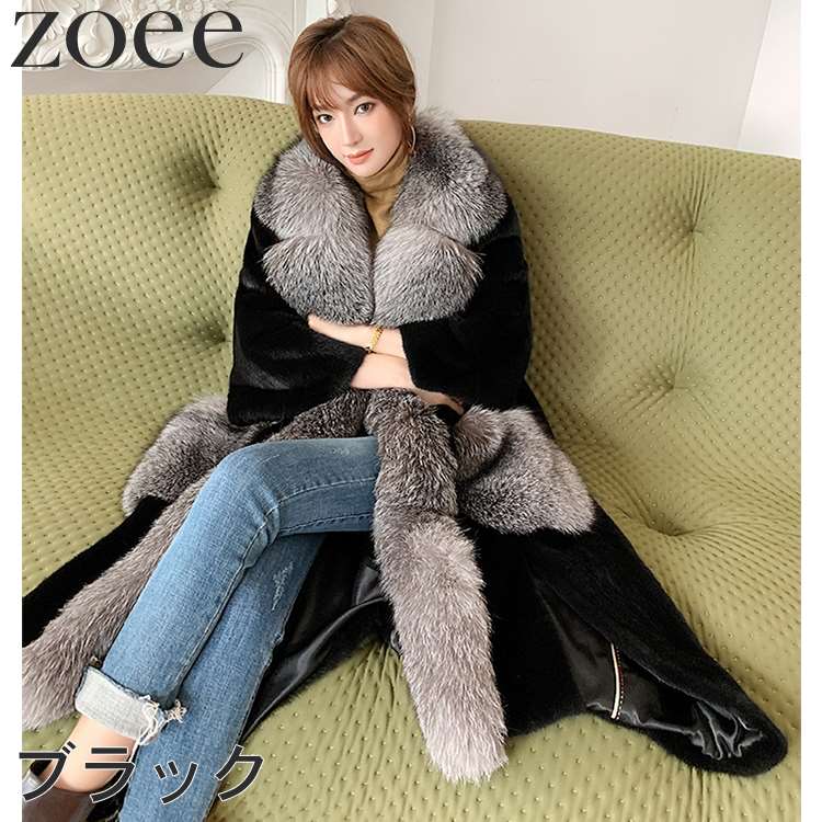 楽天市場】ミンクファーコート シルバーフォックスファー付き