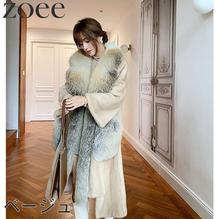 楽天市場】ミンクファーコート シルバーフォックスファー付き