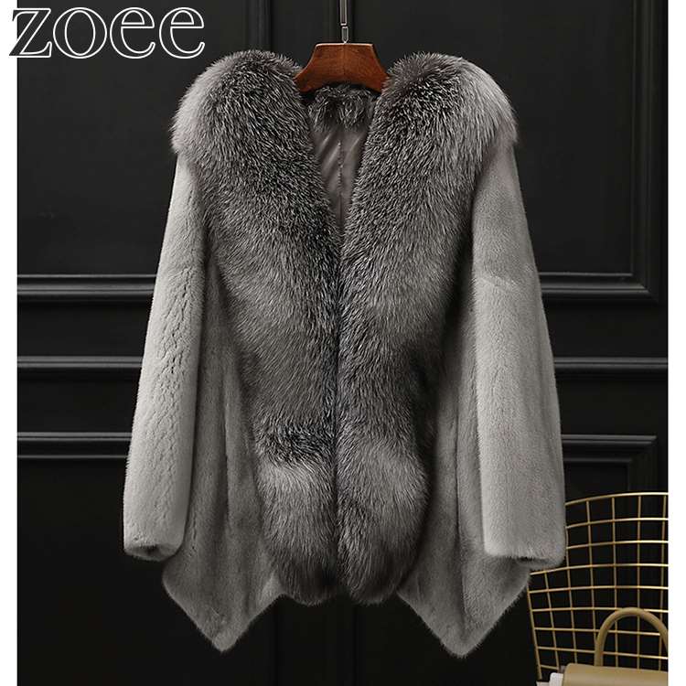 楽天市場】ミンクファージャケット 七分袖 フォックスファー付き 高級