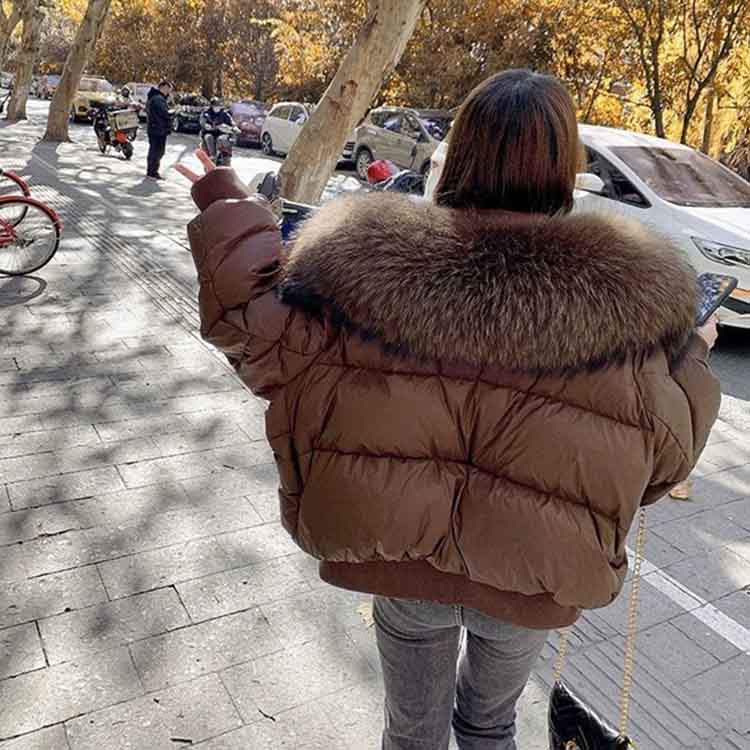 楽天市場】全3色 ラクーンファー付き ダウンジャケット コート リブ袖