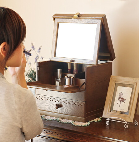 楽天市場】メイクボックス 木製コスメボックス アンティーク おしゃれ