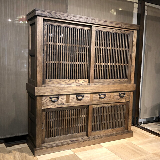 楽天市場】水屋 水屋箪笥 食器棚 和モダン モダン 日本製 国産家具