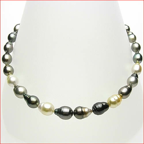楽天市場】味のある南洋/タヒチバロックパール マルチカラーネックレス