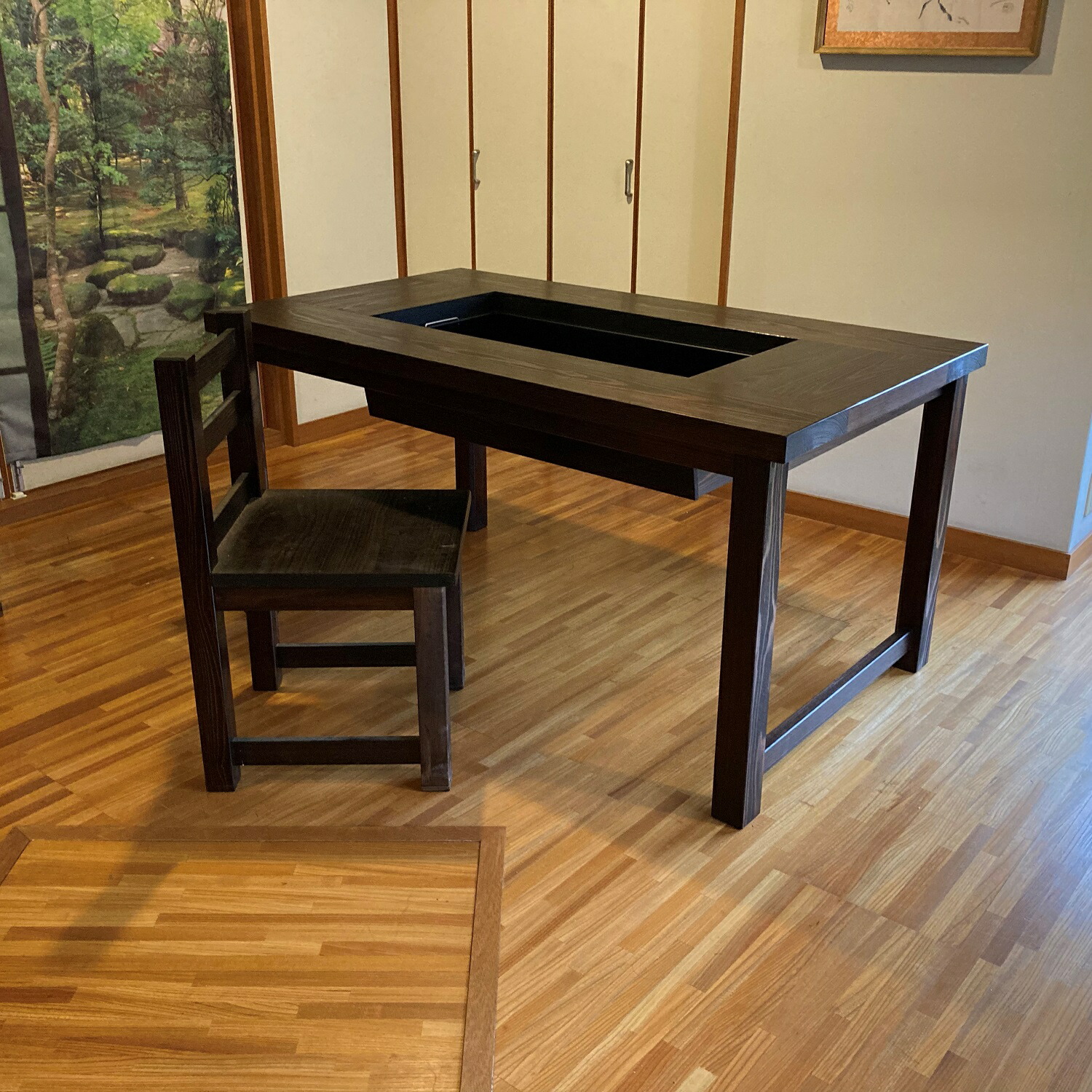 楽天市場】【脚Aタイプ】大型ダイニング囲炉裏テーブル