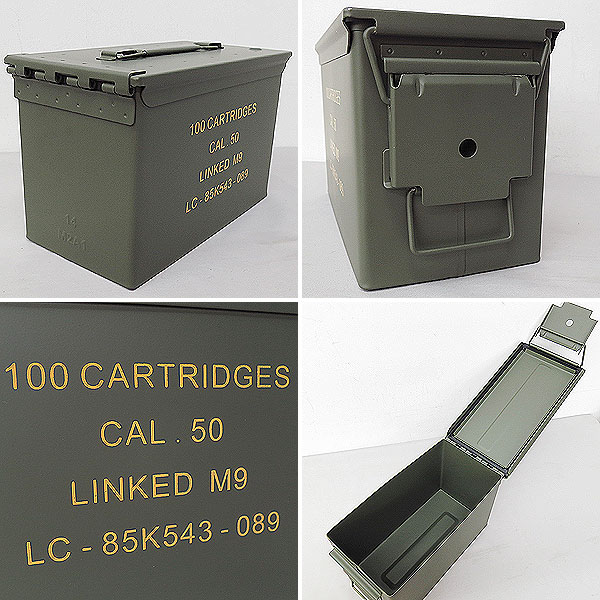 楽天市場】米軍タイプ アンモボックス 50CAL BX107YN 弾薬箱 アーモ缶