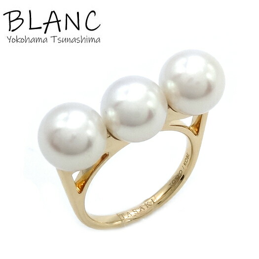楽天市場】タサキ バランス エラ リング 真珠 K18YG パール:8.0mm 10号