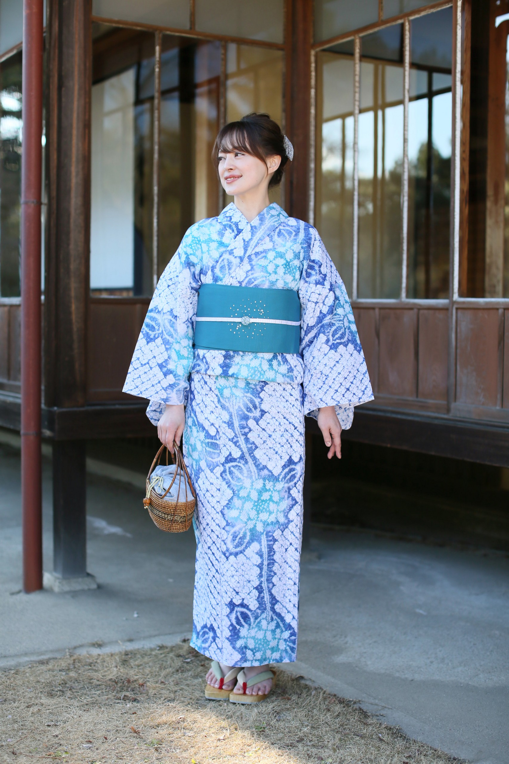 紫陽花柄 絞り浴衣 – TSUYUKUSA