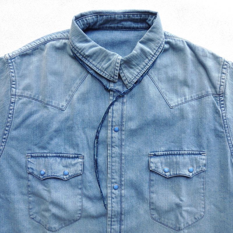 Porter Classic (DENIM WESTERN SHIRT W/SUKUMO LEATHER CHORD) Color