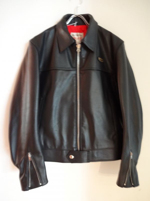 Lewis Leathers (#385 Countryman) BLACK LEATHER - TRAMPS/トランプス