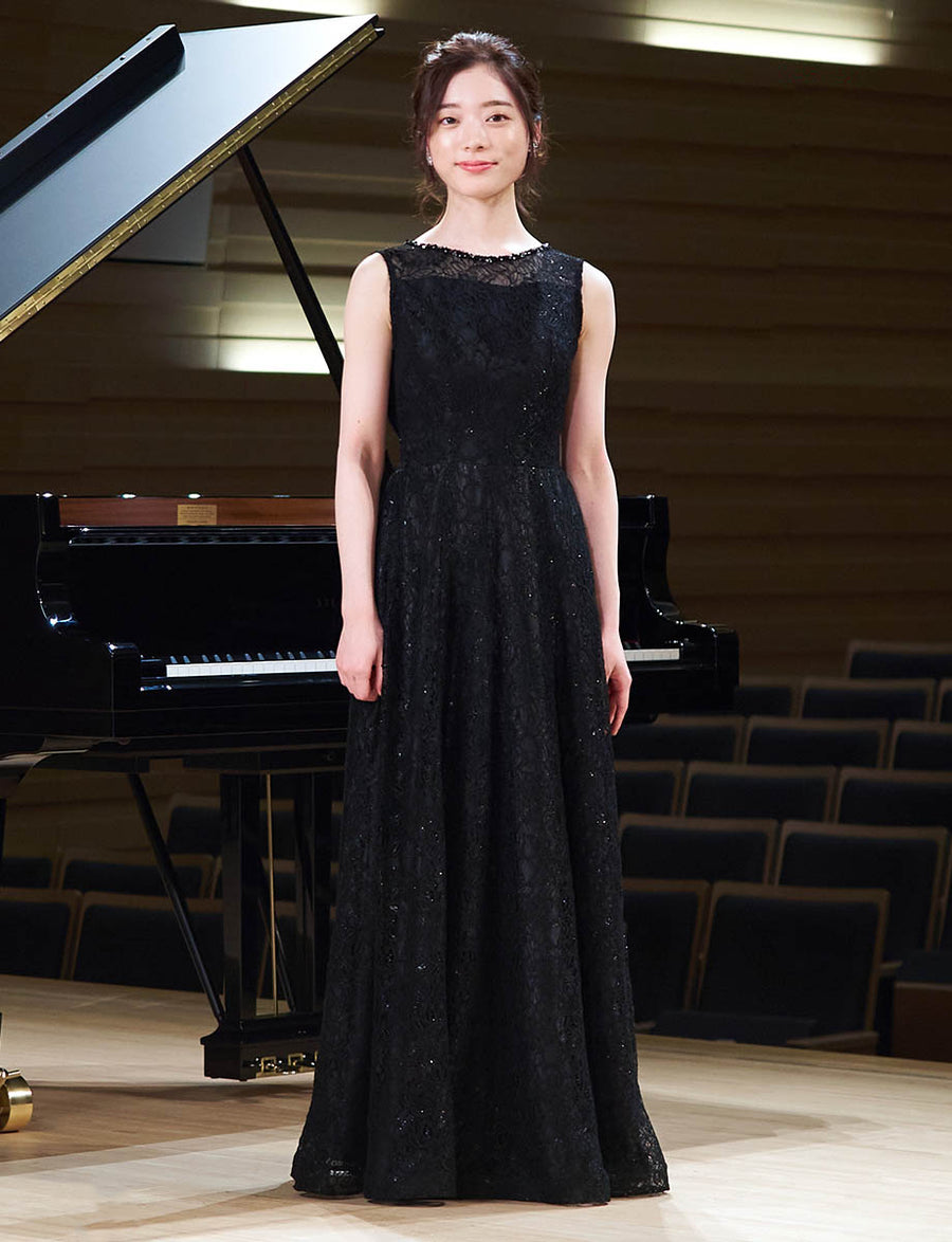 演奏会ドレス・ステージドレスにお薦めブラックロングドレス｜Fine