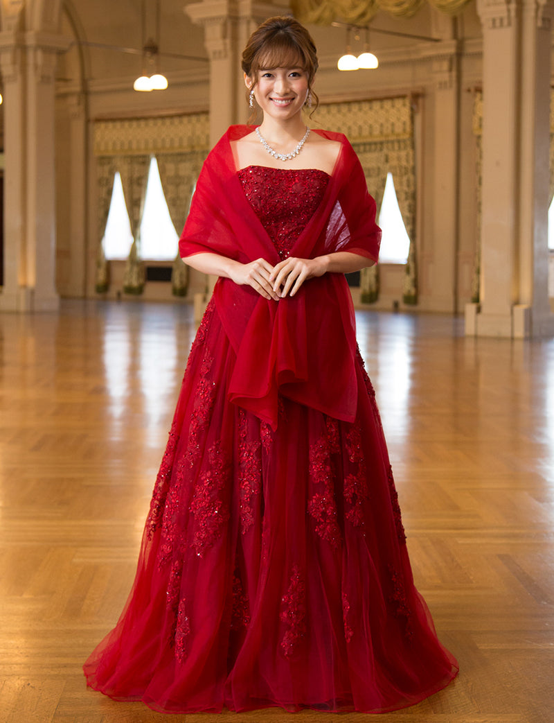 演奏会ドレス コンクールドレス ステージ衣装｜レッド 赤 Fine