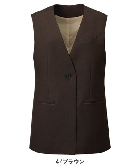全2色】ロングベスト（ストレッチ・ウォッシャブル） AR2019 | 事務服