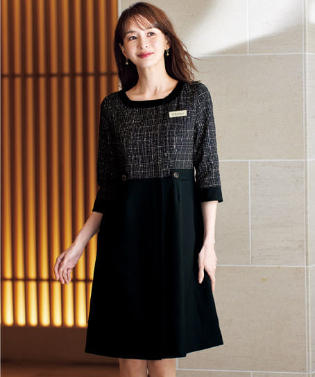 全1色】ワンピース（ビジューツイード） 62120 | 事務服・会社制服の
