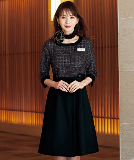 全1色】ワンピース（ビジューツイード） 62120 | 事務服・会社制服の