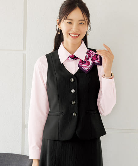 全2色】ベスト（美ストレッチシリーズ・クールストライプ） SA340V