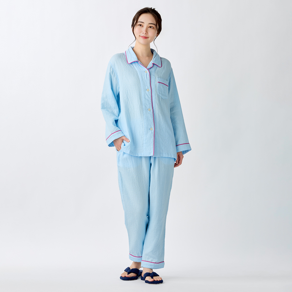 2026年春夏新色追加】マシュマロガーゼパイピングレディスパジャマ