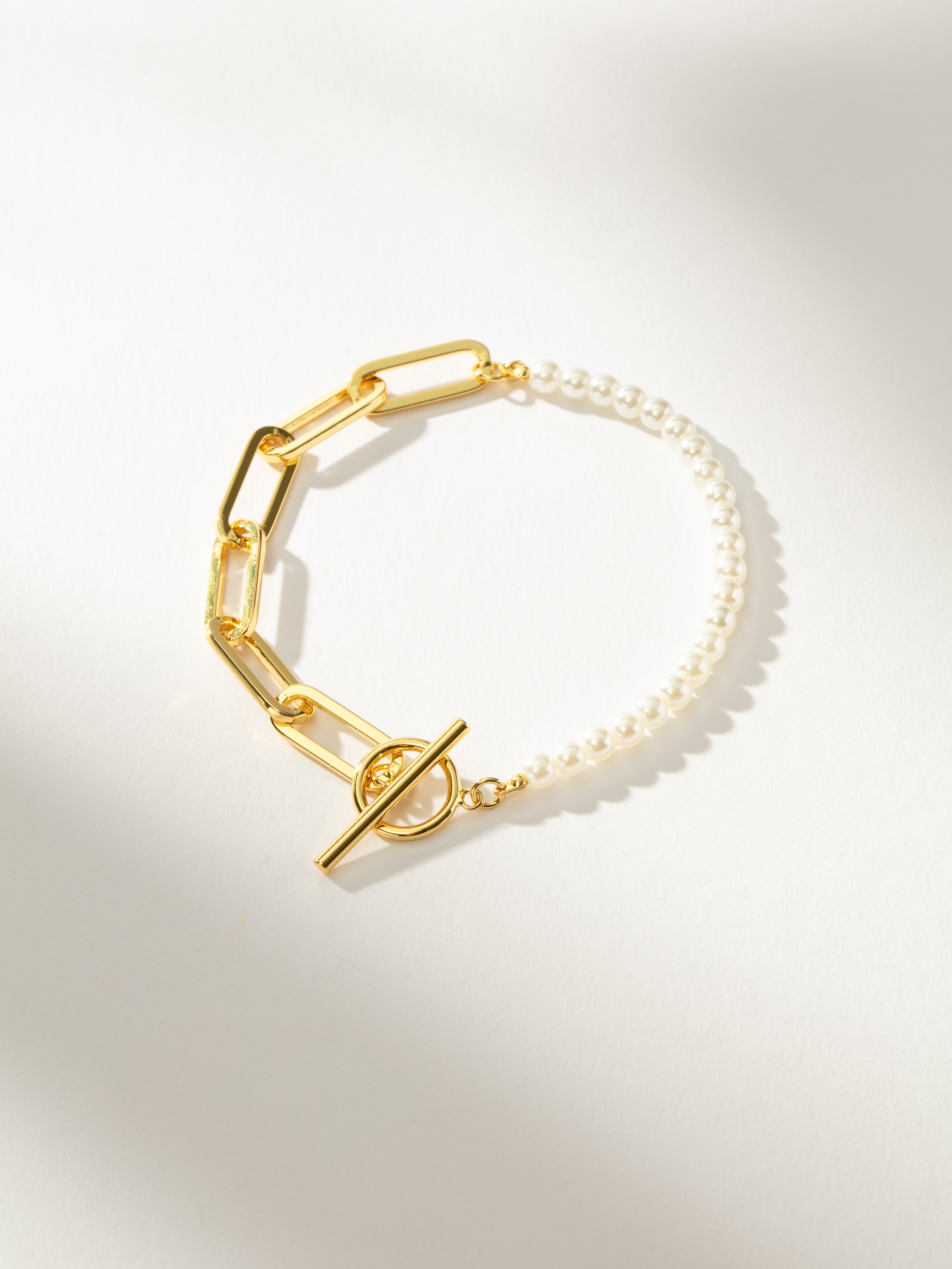 Split Gold Chain and Pearl Bracelet | Uncommon James