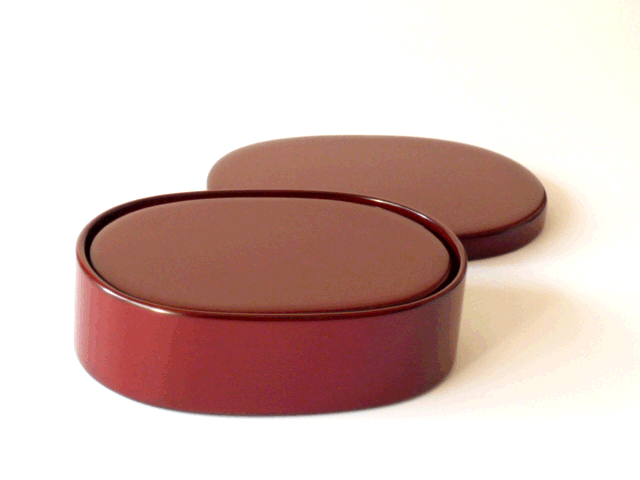 輪島漆塗り 二段お弁当箱 本朱（赤） 入れ子になりコンパクト収納