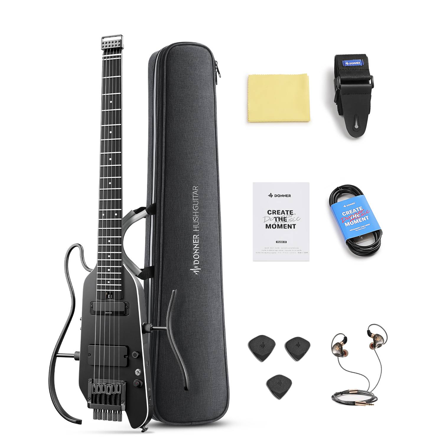HUSH-X PRO Multi-Effects Electric Guitar for Travel Donner