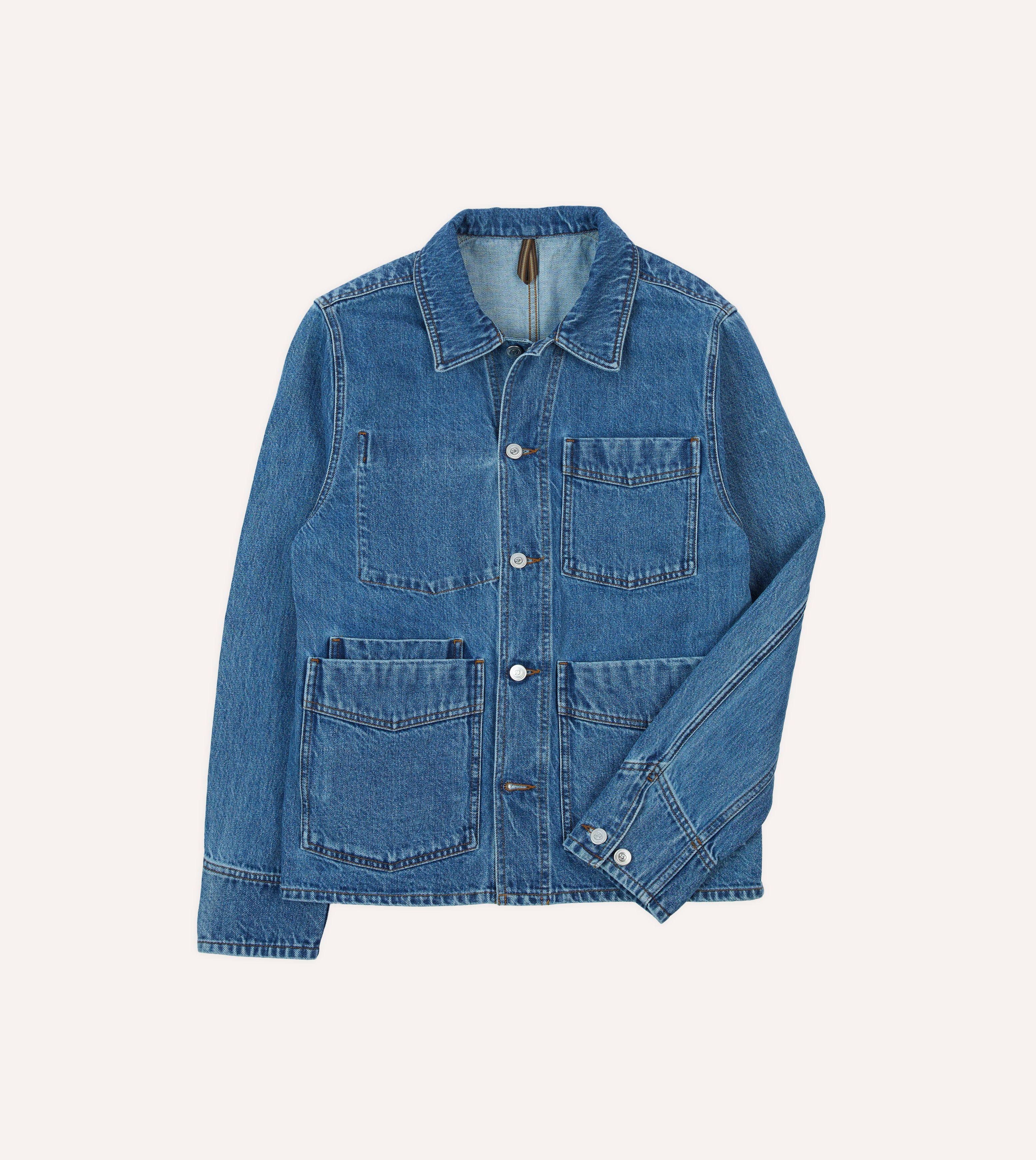 Bleach Wash Denim Work Jacket – Drakes US