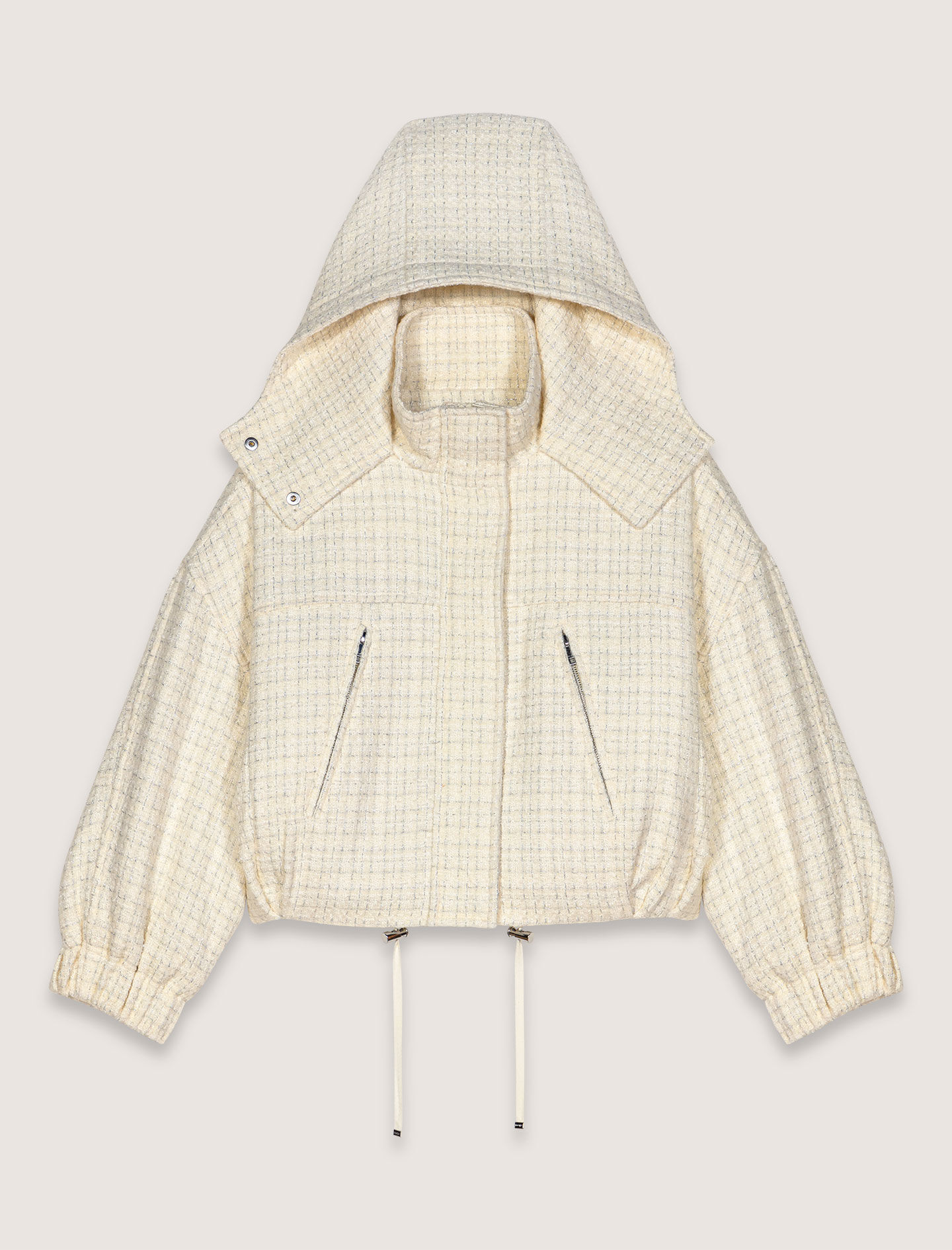 Tweed down jacket White For Women | Maje