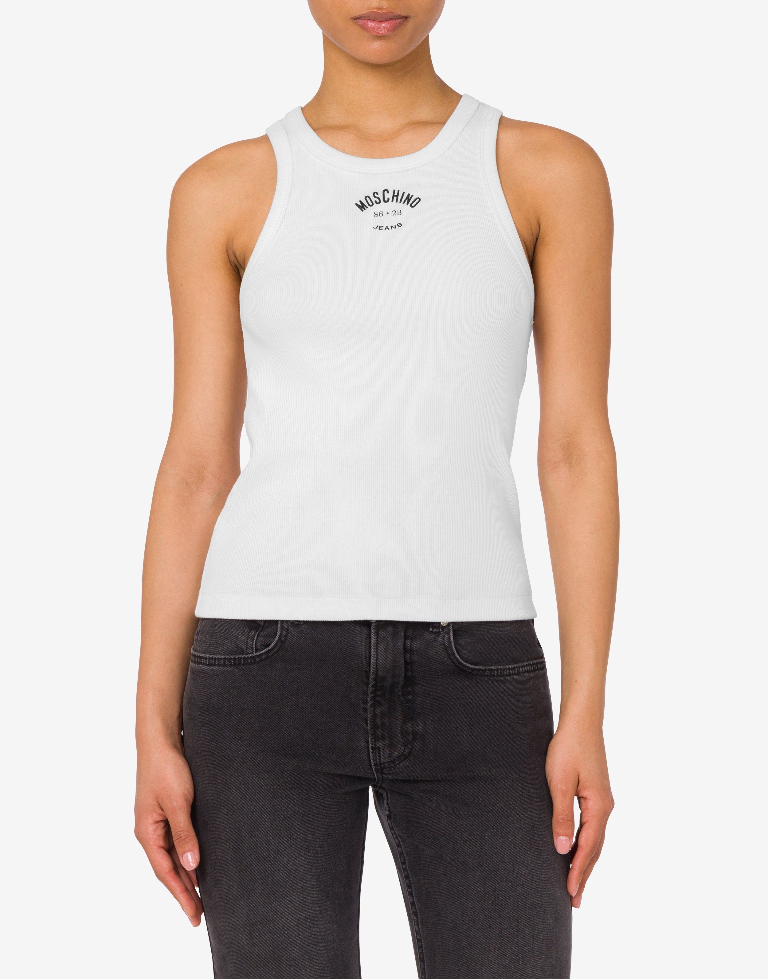 Stretch cotton tank top Moschino Jeans | Moschino