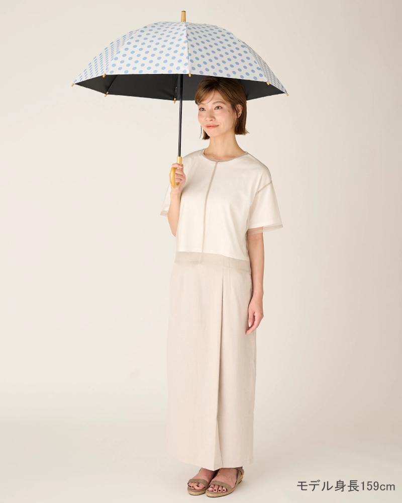 Sサイズ + plus / 水玉 | 完全遮光日傘｜サンバリア100
