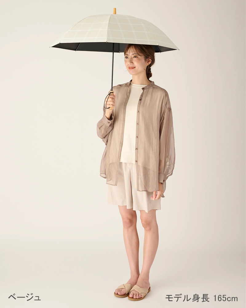 Sサイズ / チェック | 完全遮光日傘｜サンバリア100