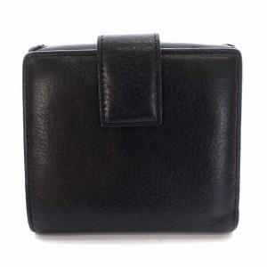 二つ折り財布 Wホック ハート 裏地トロッター柄 レザー ブラック（2022
