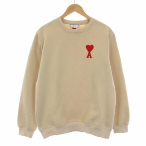 スウェット トレーナー 長袖 クルーネック ハート刺繍 裏起毛 M