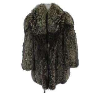 銀サガ 毛皮 シルバーフォックス ファー コート ミドル ハーフ 6号 S