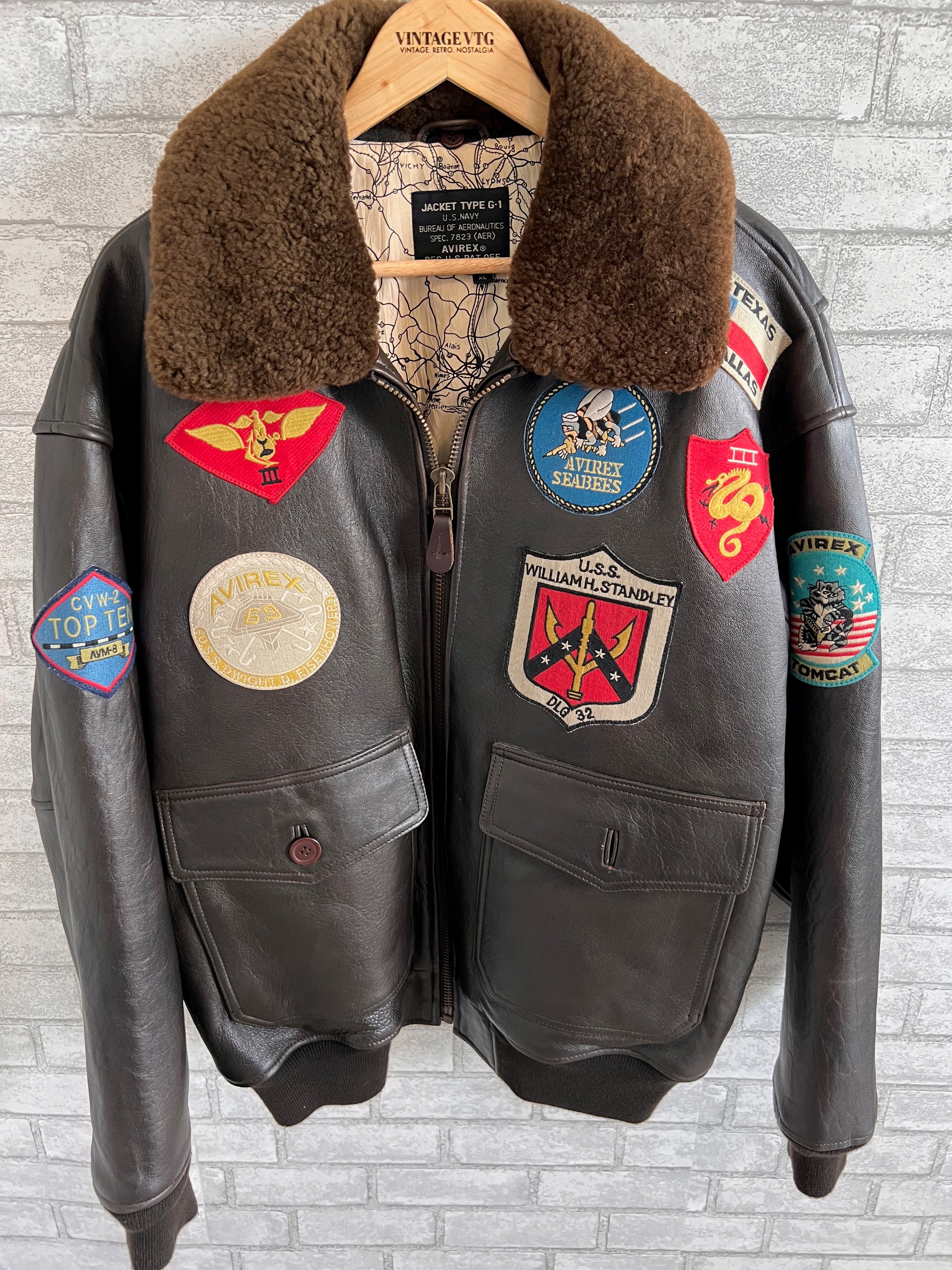 Vintage Avirex Pilot Jacket Type G-1 Top Gun Leather Bomber Jacket