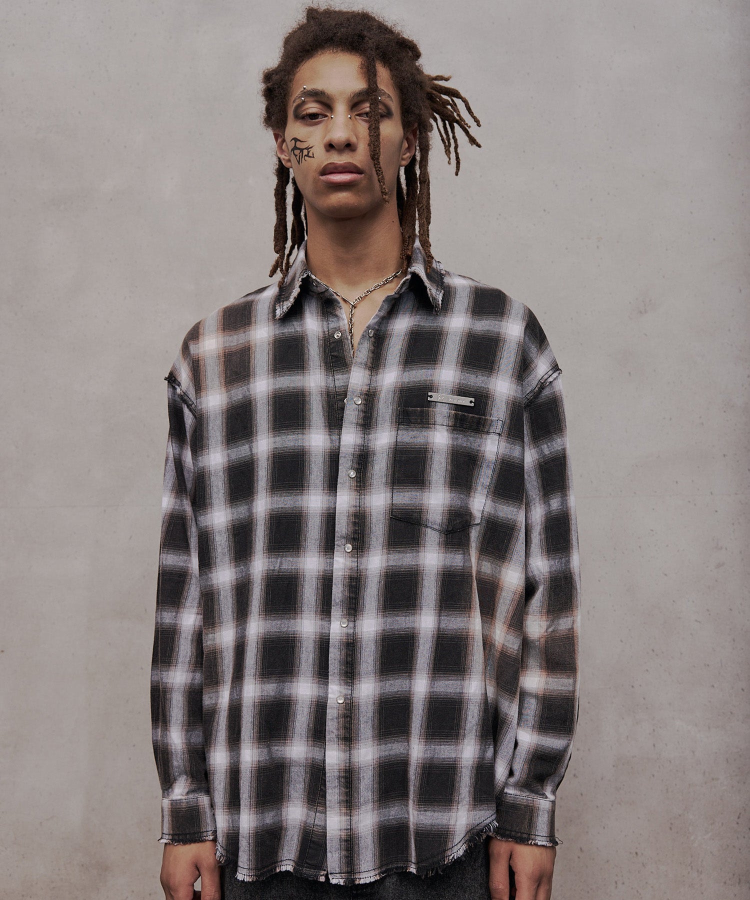 Long Sleeve Check Shirt(Chacoal) – VI E DIT