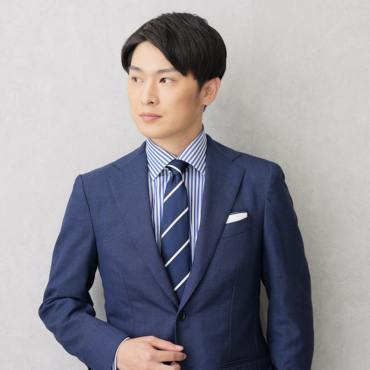 京都丹後産ネクタイ ネイビーストライプ1 シルク100％ – Vita Natur