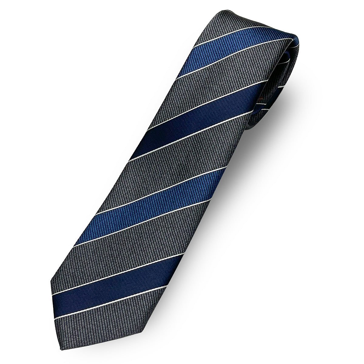 京都丹後産ネクタイ グレーストライプ1 メランジシルク糸使用 – Vita Natur