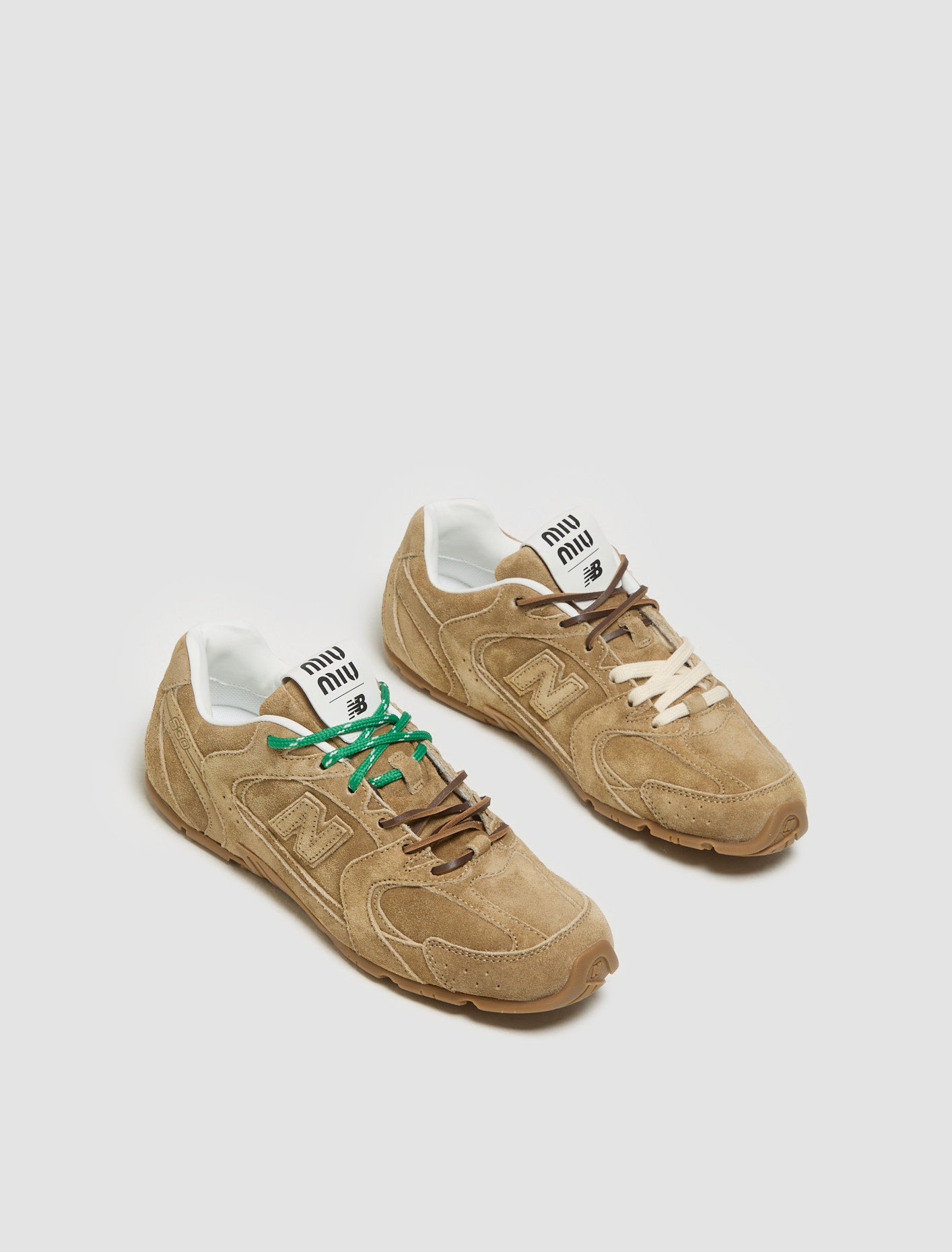 Miu Miu - x New Balance 530 SL Suede Sneaker in Ecru
