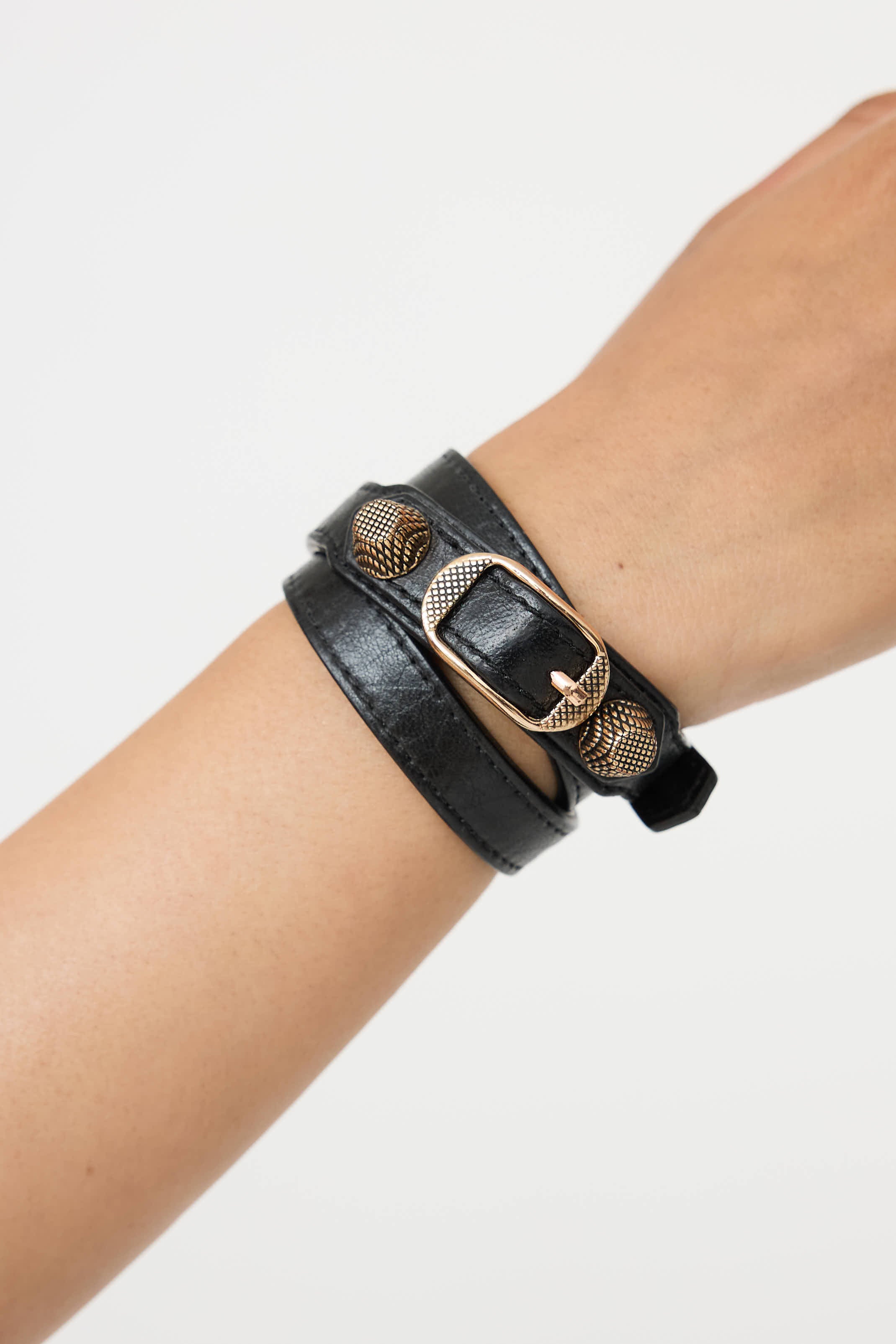 Balenciaga // Leather Triple Tour Wrap Bracelet – VSP Consignment