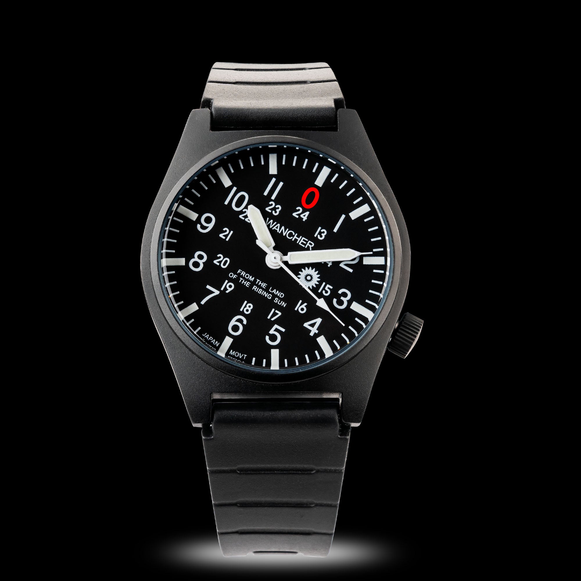 Wancher GURKHA: 45 Degree Tiltled Dial Field Watch - Blackout