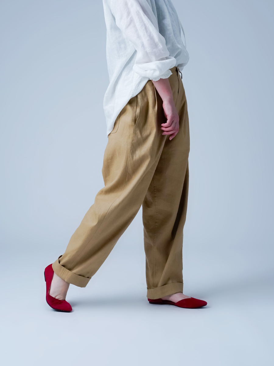 リネンパンツ】一度穿くとクセになる 感動の伸縮リネン ソロテックス