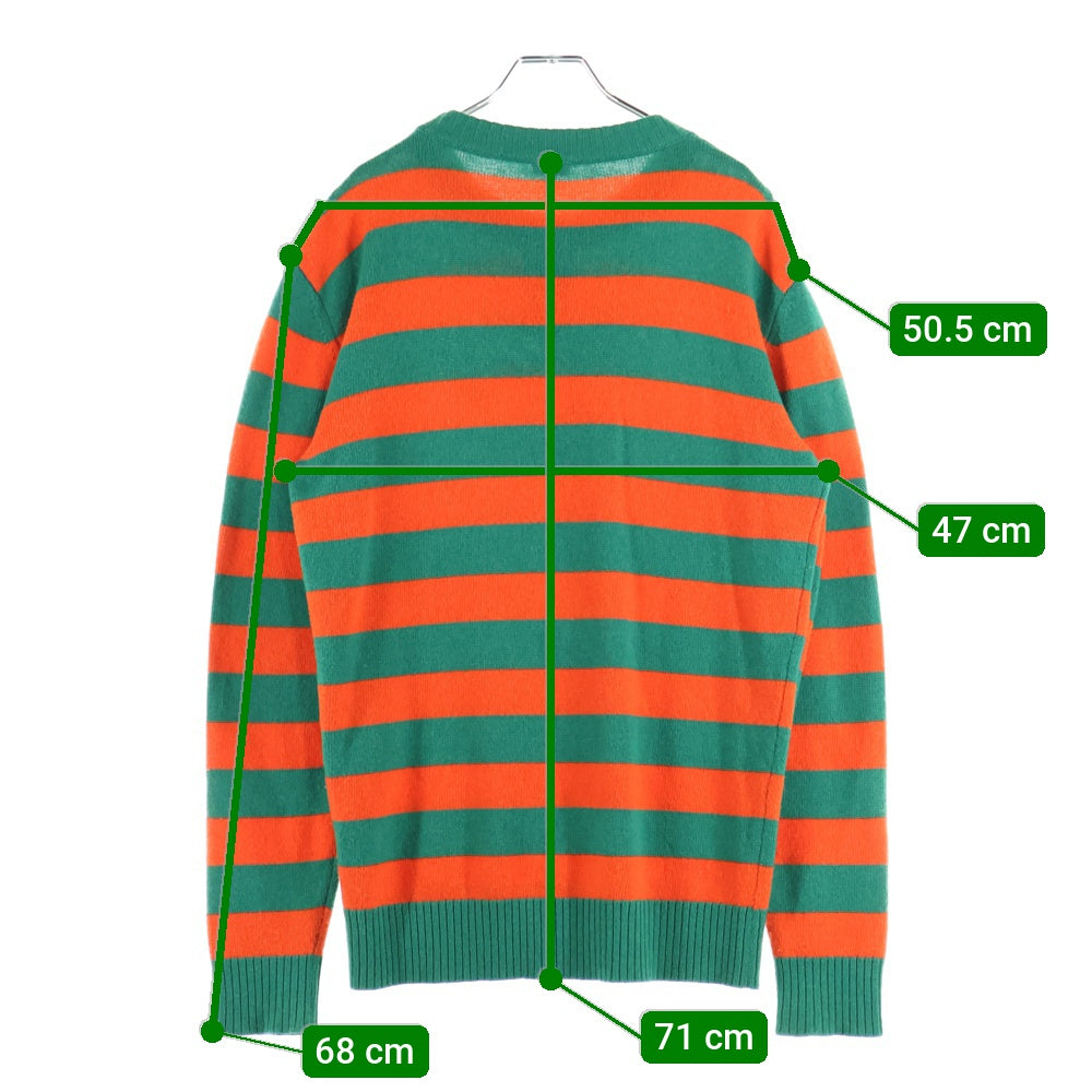 LOEWE(ロエベ) ニット クルーネックセーター ボーダー アナグラム刺繍