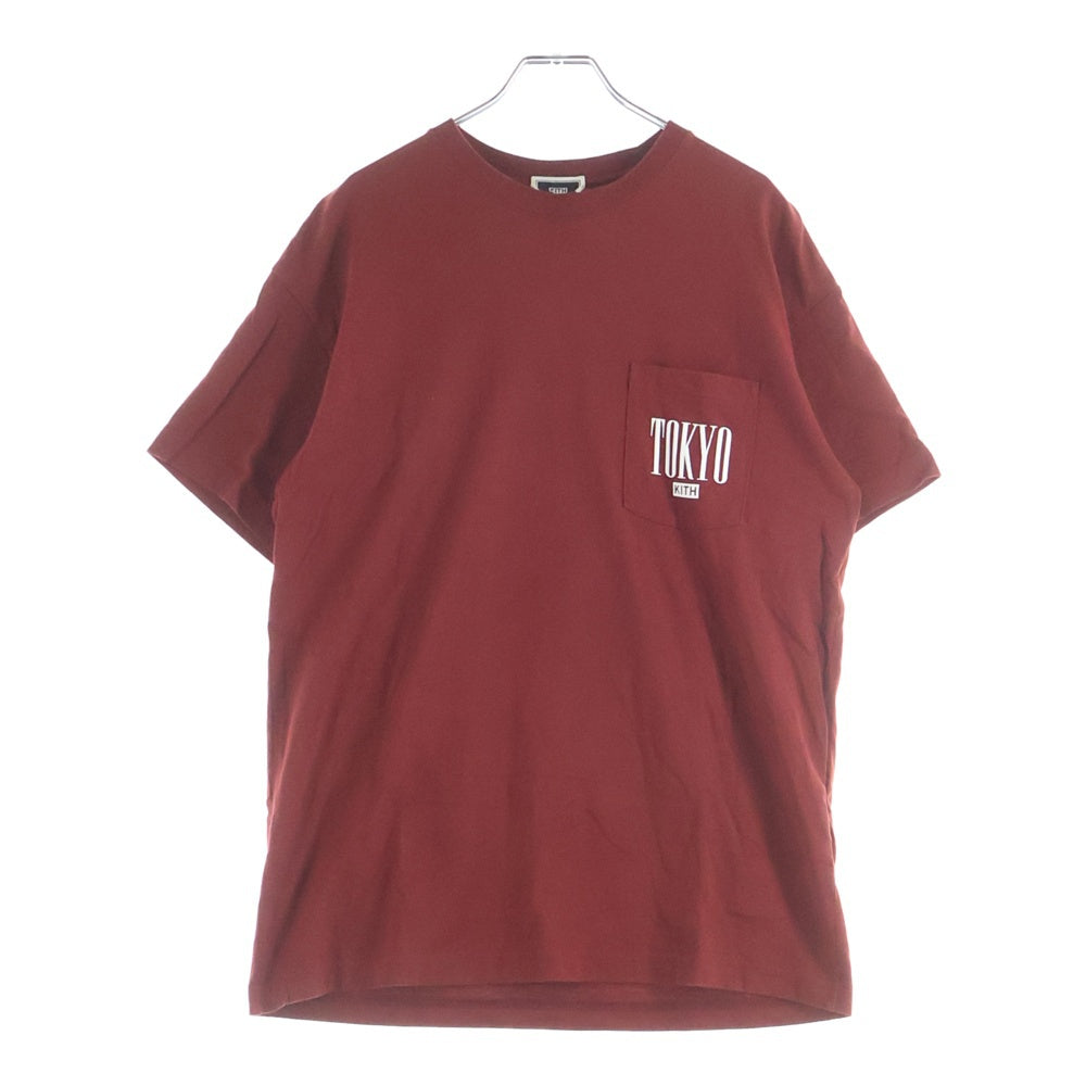KITH(キス) Tokyo Shop Pocket Tee 東京限定 半袖Tシャツ バーガンディ