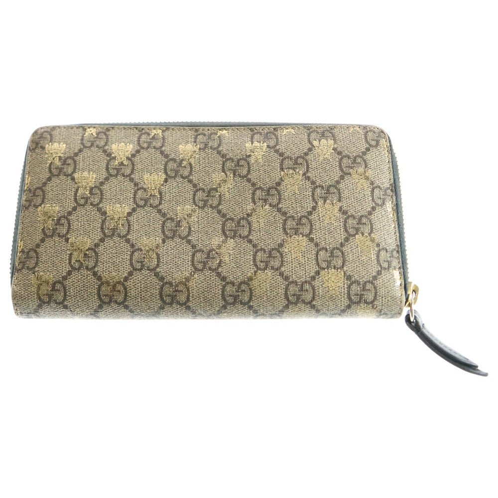 GUCCI(グッチ) GGスプリーム BEE 蜂 ラウンドファスナー長財布 ロング