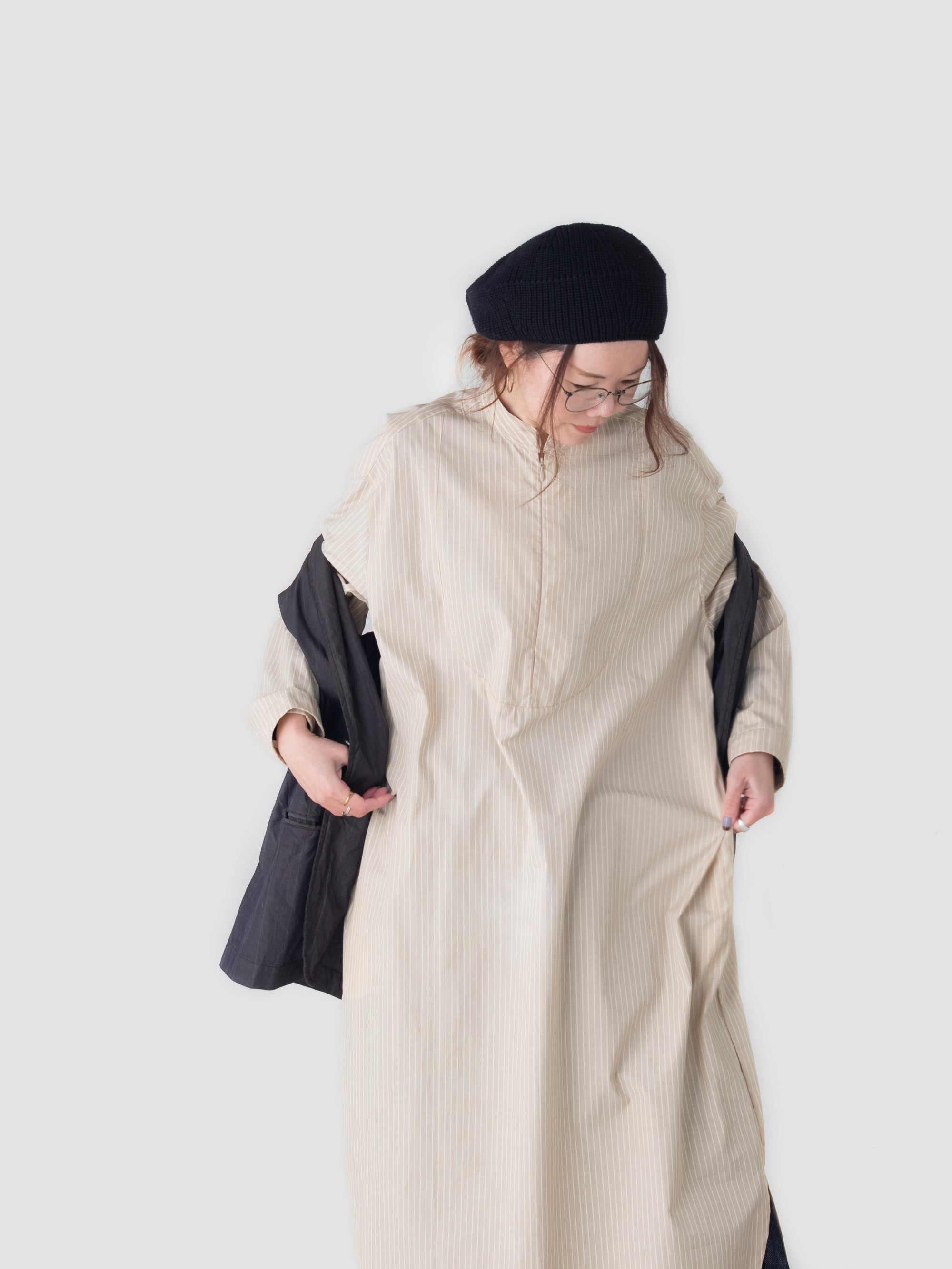 HW zip dress Stripe｜ASEEDONCLOUD